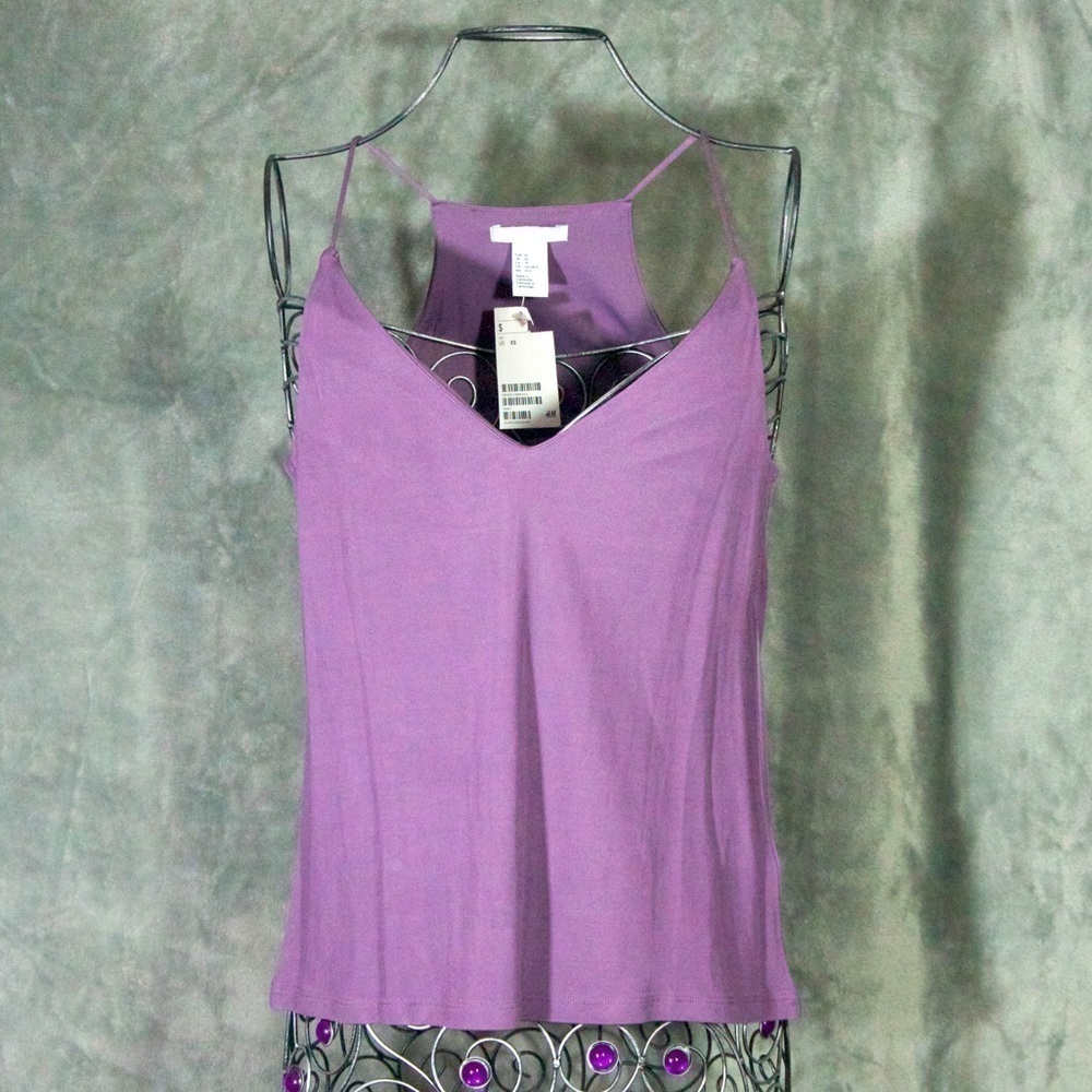 NWT Purple racer back tank top size XS by H&M